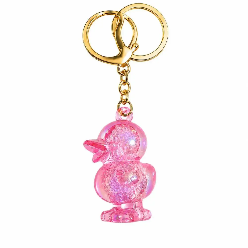 Iridescent Duck Keychain – Glossy Acrylic Bag Charm